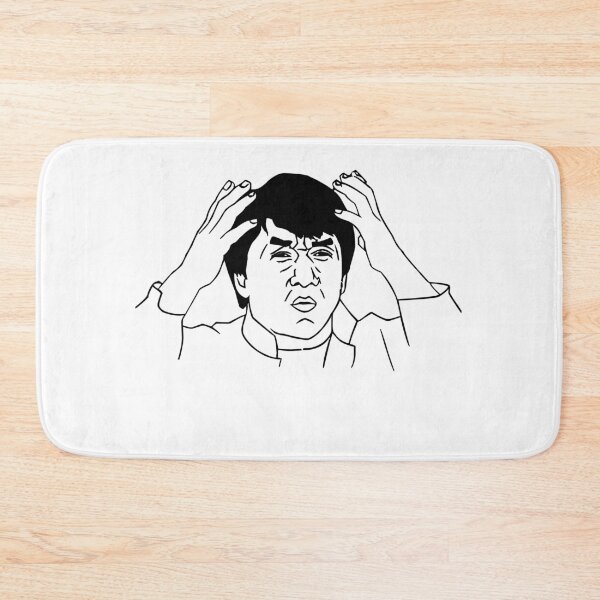 Item preview, WTF Jackie Chan Funny Thanks Meme Face Emoji designed and sold by ELKaito.