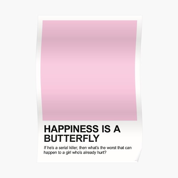La felicidad es una muestra de Butterfly Pantone Póster