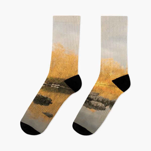Item preview, Gold and Silver - Late Fall Reflections at the Pond Take Two designed and sold by Georgia Mizuleva.