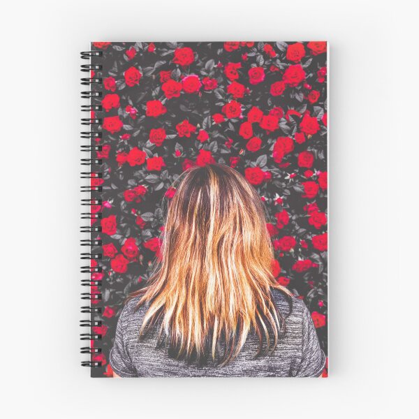 Item preview, woman among red roses background designed and sold by fineartitalia.