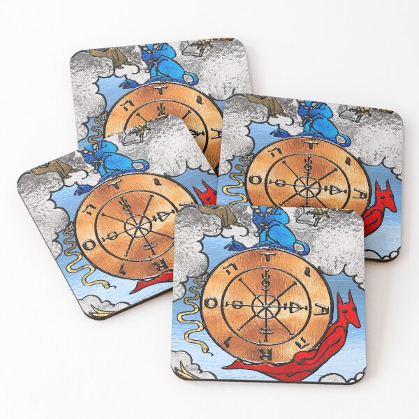 Item preview, Tarot Gold Edition - Major Arcana: W-h-e-e-l of Fortune Card designed and sold by Serge Averbukh Art Studio.
