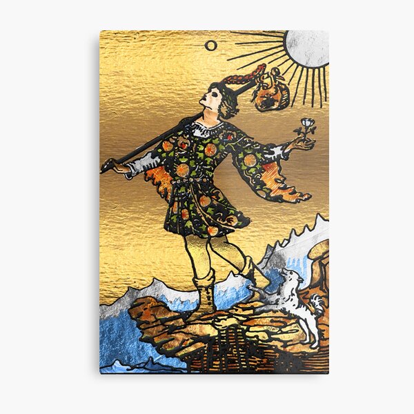 Tarot Gold Edition - Major Arcana - The Fool Metal Print