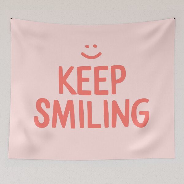 Item preview, Keep Smiling - Pink Happy Quote designed and sold by blueskywhimsy.