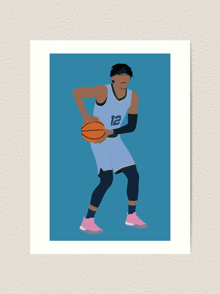 Ja Morant Memphis Grizzlies Basketball Art Illustrated Print 