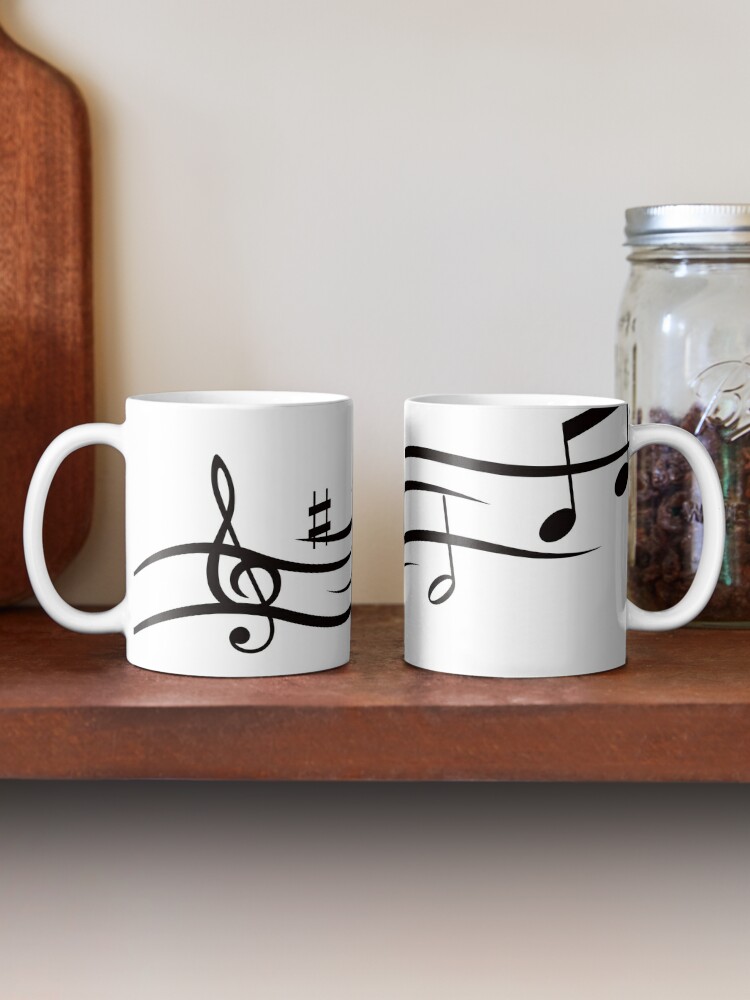 Taza de café for Sale con la obra «Diseño de música que fluye con notas  musicales y clave de sol» de Mhea