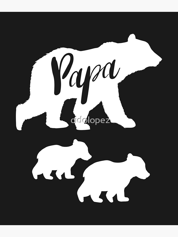 Dad Papa Bear Two Cubs Shirt 2 Kids Father's Day Gift Long Sleeve Shirt