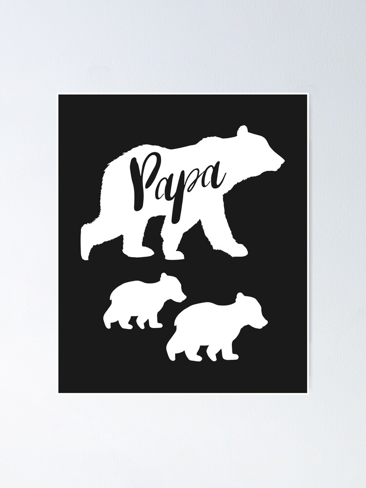 Papa Bear T Shirt with Two Cubs | Sticker