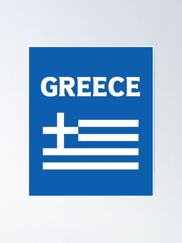 Poster for Sale mit Griechenland (Ελλάδα) Griechische Flagge von