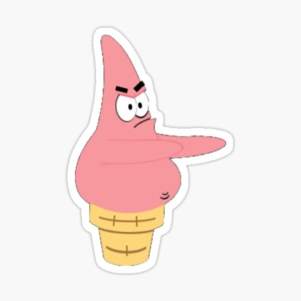Patrick Star Ice Cream Cone Sticker By Ceorman Redbubble