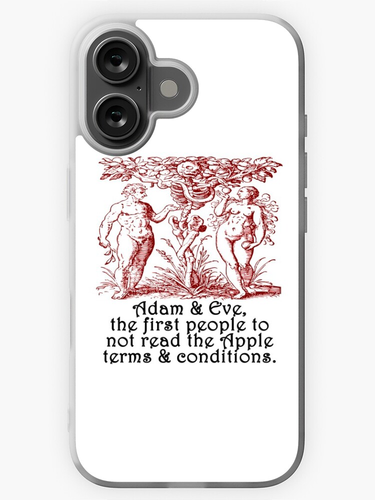 Adam and Eve, the first people not to read the Apple terms and 