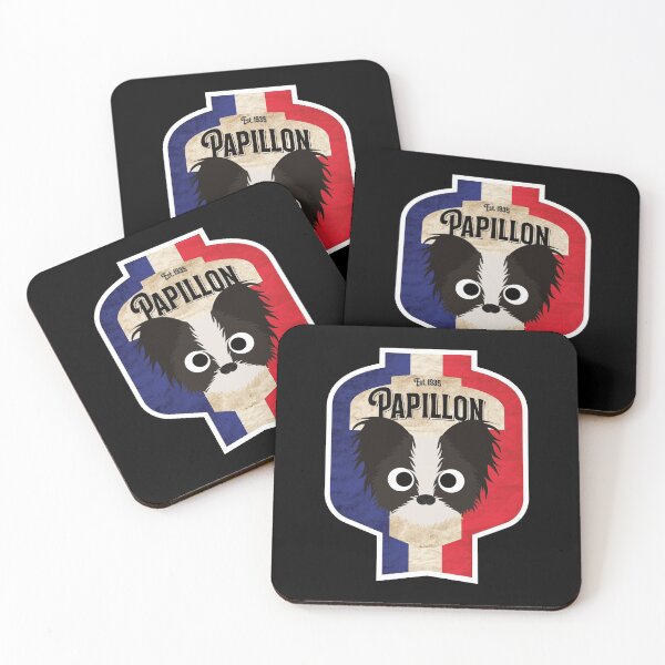 Item preview, Papillon - Distressed French Butterfly Dog Beer Label Design designed and sold by DoggyStyles.