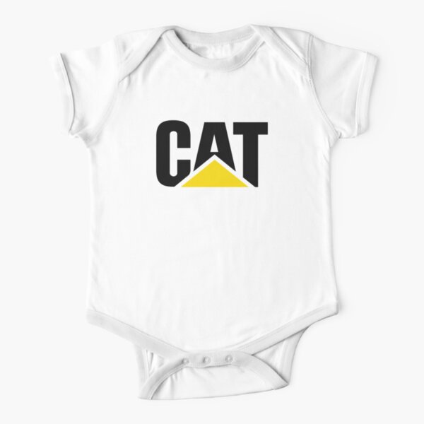 Caterpillar Potrait Logo Black Yellow Short Sleeve Baby One-Piece