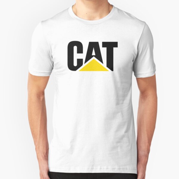 Caterpillar Potrait Logo Black Yellow Slim Fit T-Shirt