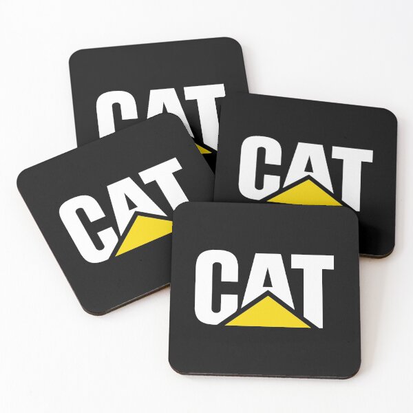 Caterpillar Potrait Logo White Yellow Coasters (Set of 4)