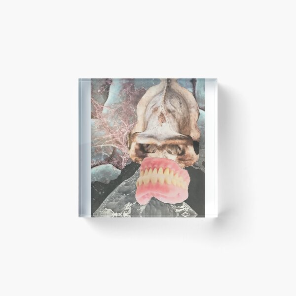 Item preview, Neanderthal, teeth, dentures, skull, cell, anatomy, surreal, collage, vintage designed and sold by AndyAltered.