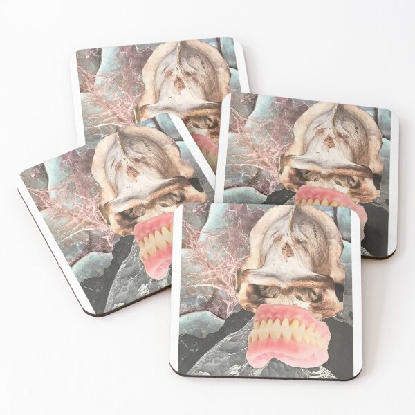 Item preview, Neanderthal, teeth, dentures, skull, cell, anatomy, surreal, collage, vintage designed and sold by AndyAltered.