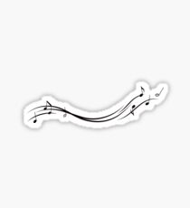 Wavy, flowing music design with musical notes sticker Sticker