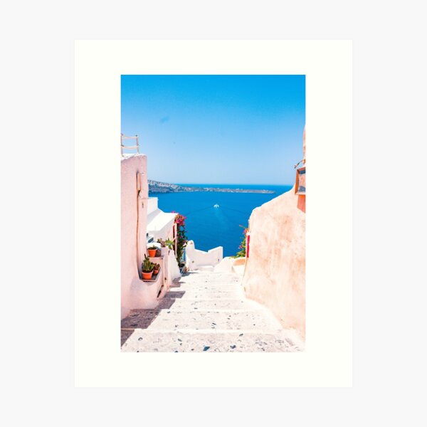 Aperçu de l'œuvre Santorin, Grèce, belles vues sur l'océan créée et vendue par newburyboutique.
