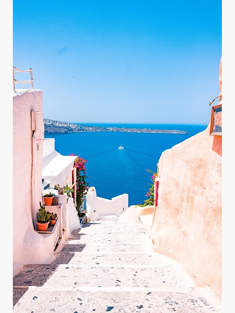Discover Santorini, Greece, Beautiful Ocean Views Premium Matte Vertical Poster