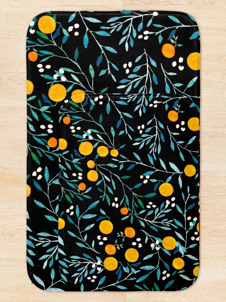 Alternate view of Oranges on Black Bath Mat
