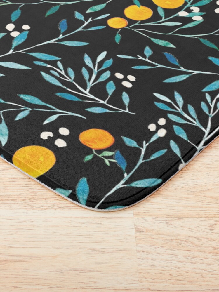 Alternate view of Oranges on Black Bath Mat