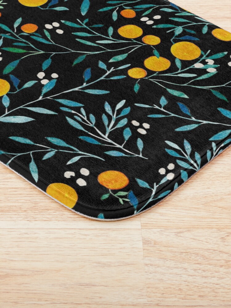Alternate view of Oranges on Black Bath Mat