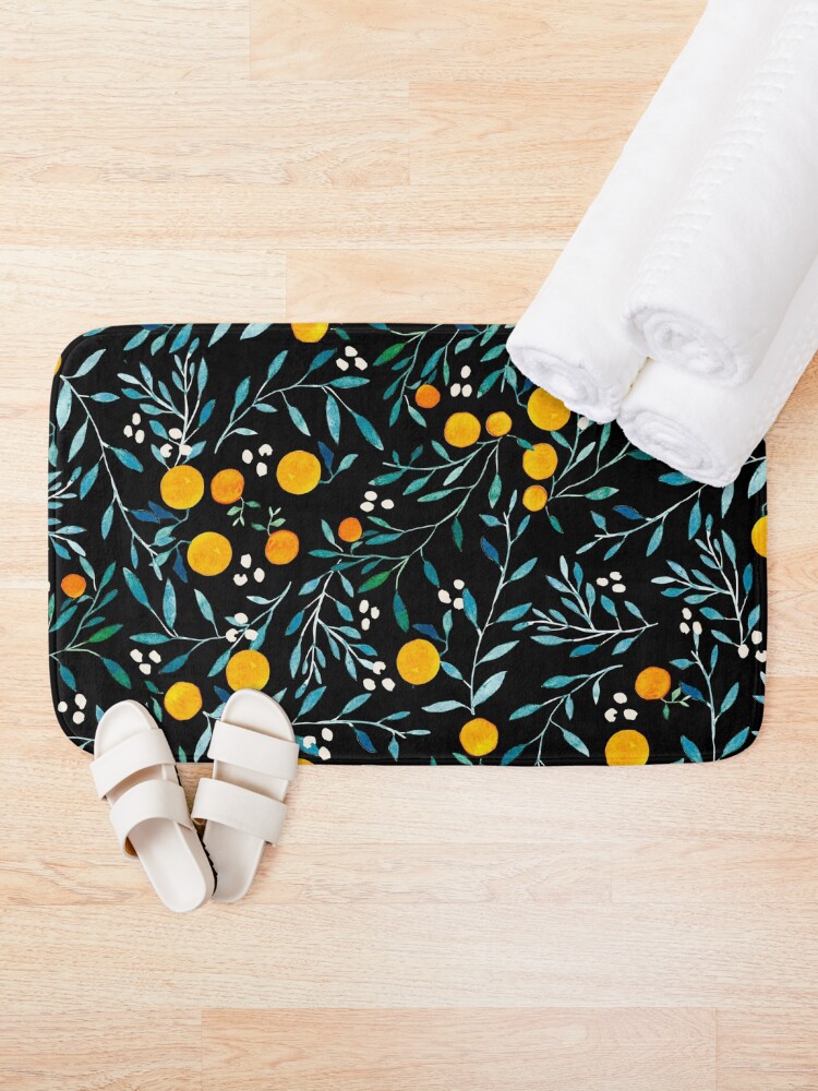 Alternate view of Oranges on Black Bath Mat