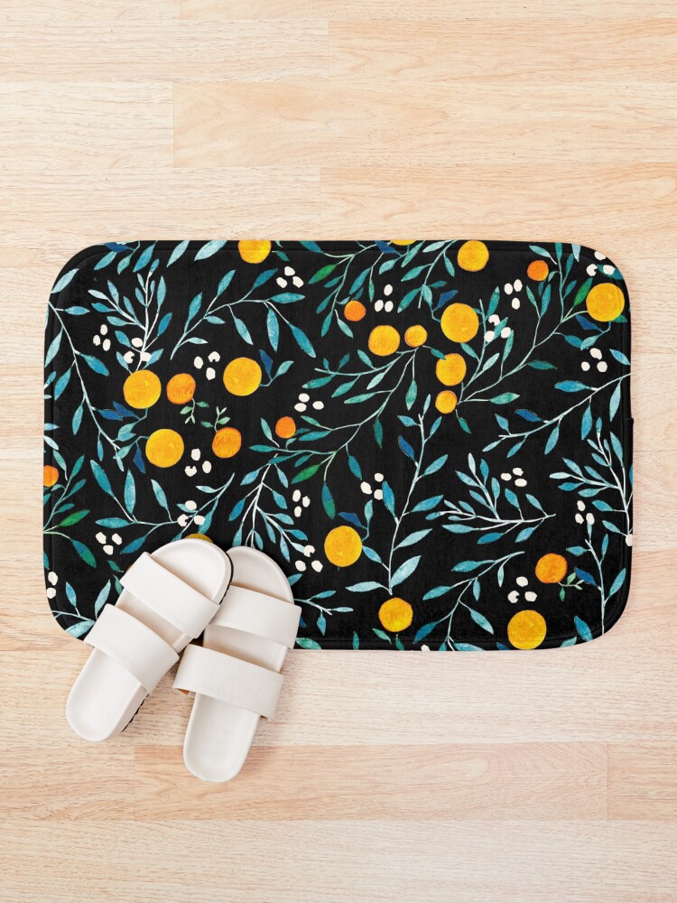 Alternate view of Oranges on Black Bath Mat