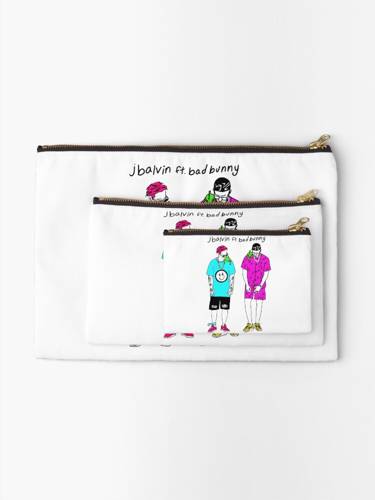 J Balvin Bad Bunny Tour 2019 2020 White Budiyanto Zipper Pouch By Savinso Redbubble