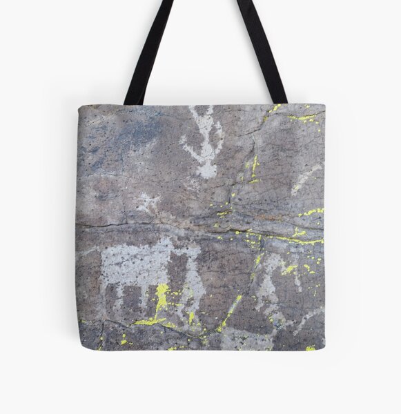 Arcosanti AZ petroglyphs All Over Print Tote Bag