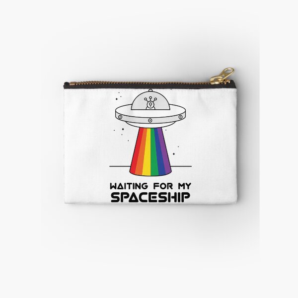 Item preview, Rainbow UFO Alien Waiting for my Spaceship designed and sold by StudioUnrefined.