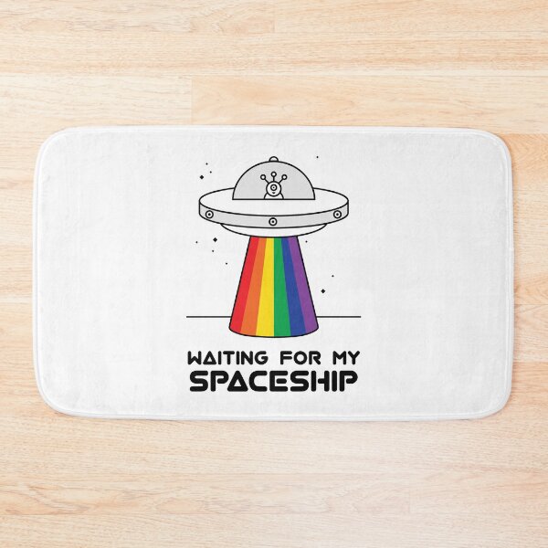 Item preview, Rainbow UFO Alien Waiting for my Spaceship designed and sold by StudioUnrefined.