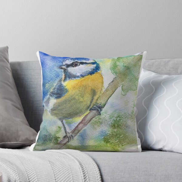 Artikelvorschau, Aquarellmalerei einer Blaumeise entworfen und verkauft von Double Dutch Designs.