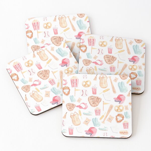 Item preview, Watercolor Baseball Pattern designed and sold by Harpley Design Studio.