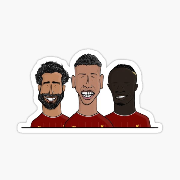 Mohamed Salah, Roberto Firmino, Sadio Mane | Dreadfully Drawn Sticker