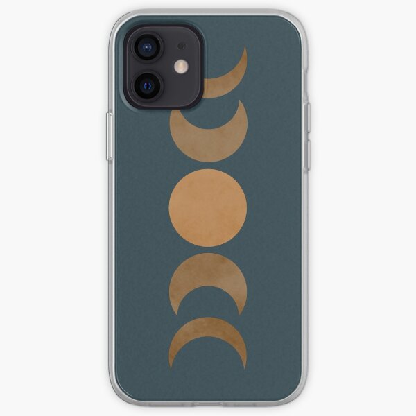 Teal and Gold Moon Phases iPhone Soft Case