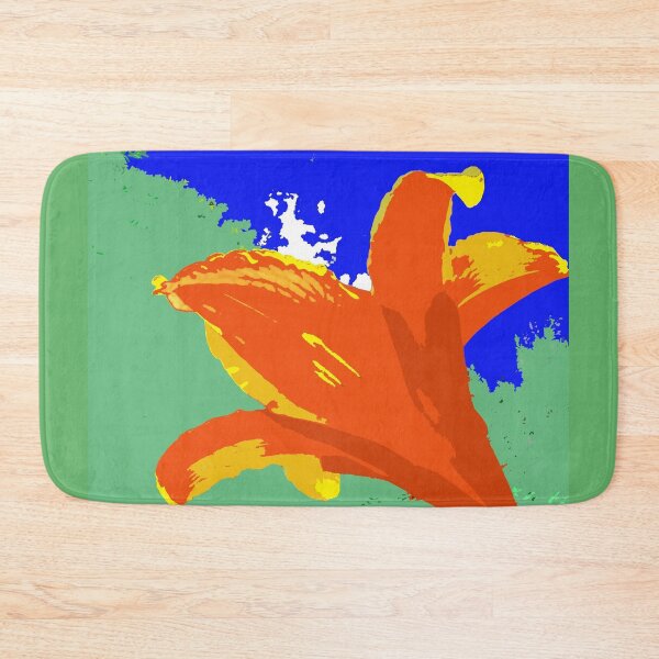 Item preview, Daylily in orange, blue, green, digitally modified photo designed and sold by djrunnels.