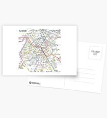 New Paris Subway Map Postcards