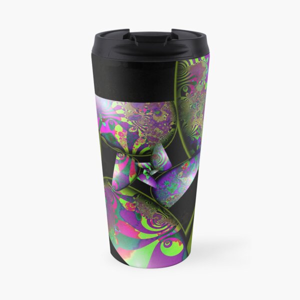 Psychedelic Garden In Pods at Night Travel Mug