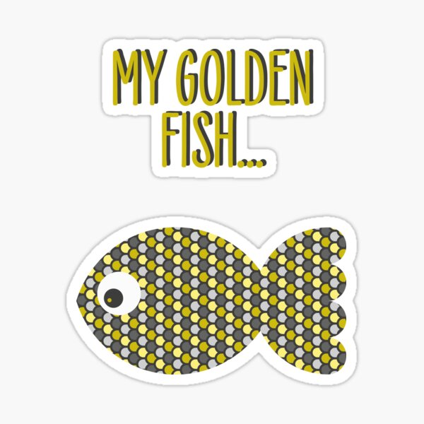 golden fish - geometric scale print Sticker