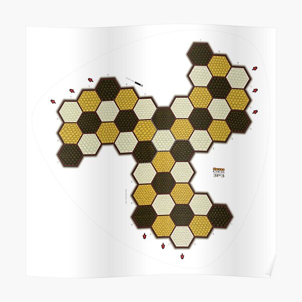 Hexes 3P3 Chess Board Poster