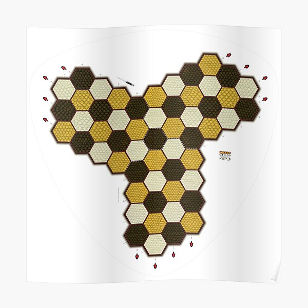 Hexes 4P3 Chess Board Poster