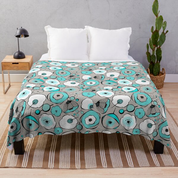 Item preview, Plum Blossoms in Aqua designed and sold by Christine Philbrick.