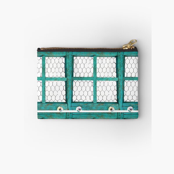 Item preview, Rustic aqua window with chicken wire designed and sold by Stephanie  Skeem.