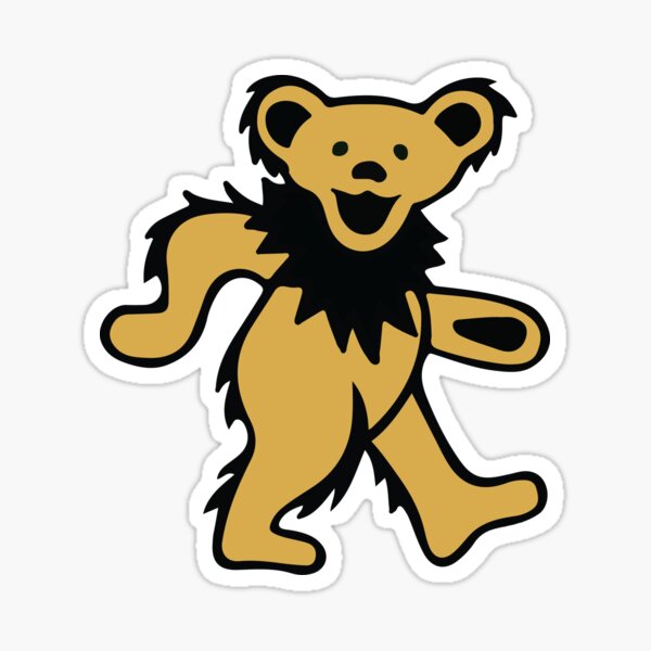 Yellow Dancing Bear Sticker