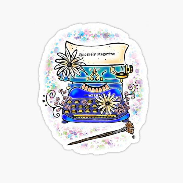 Sincerely Magazine Typewriter  Sticker