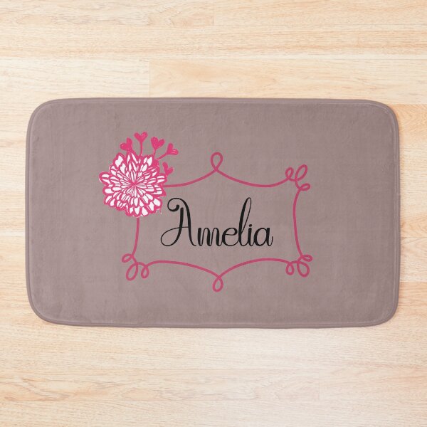 Item preview, Amelia Industrious Pink Floral Name Frame designed and sold by Bliss Find And Design.