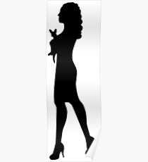 Woman Holding a Small Dog Poster