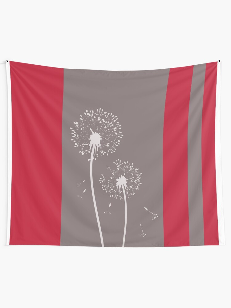 Alternate view of Dandelion Flowers Abstract Art Tapestry