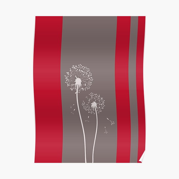 Dandelion Flowers Abstract Art Poster